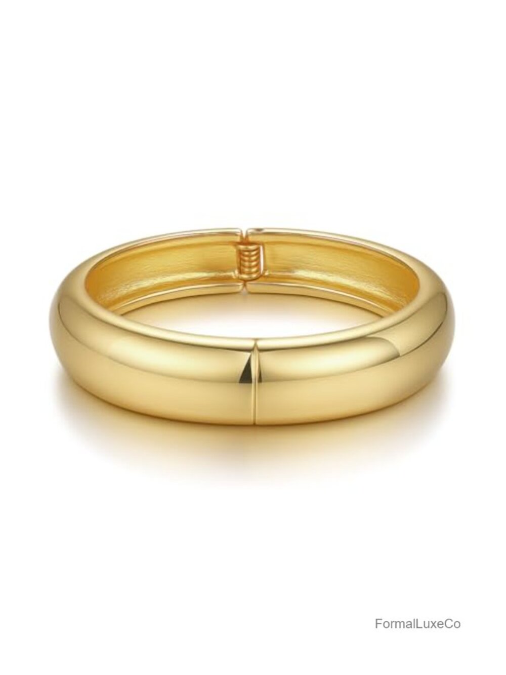14K Gold Plated Chunky Bangle Hinged Cuff Bracelet Women